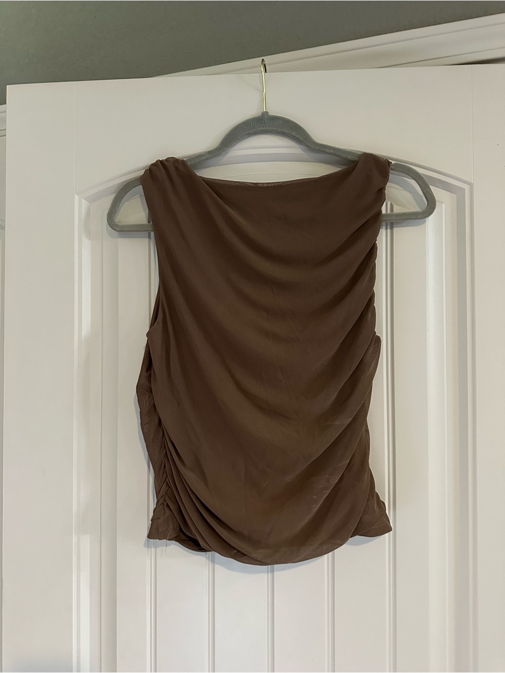 Women's Brown Draped Tank Top